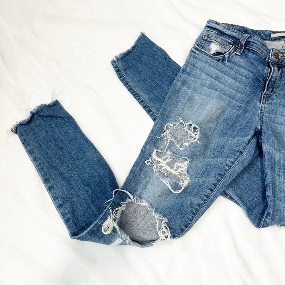 Joes Jeans skinny ankle ripped blue denim size 26 distressed